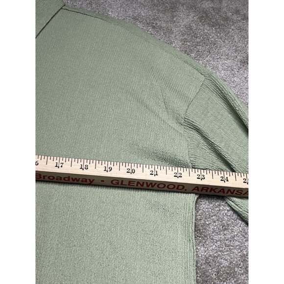 Sage Green Textured Button-Up Shirt & Pant Set Lg Comfortable Casual NWOT - Picture 5 of 13